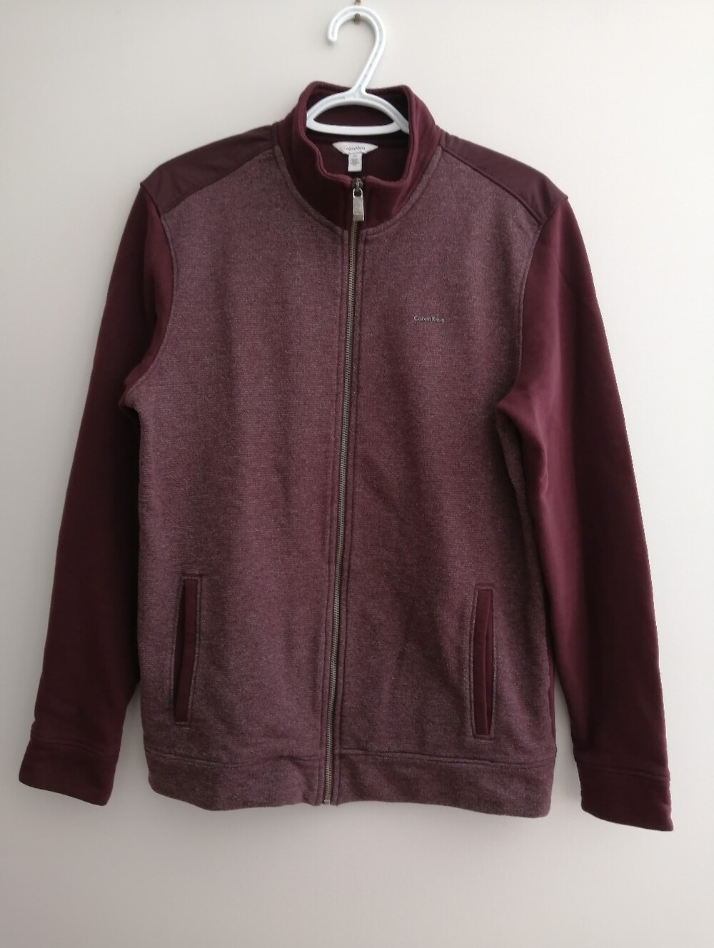 Calvin Klein Men's Burgundy Full Zip Sweater Jacket Small